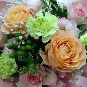 ☆パステルな色合いのアレンジメント☆|「フラワーハウスおおはし」　（福島県郡山市の花屋）のブログ